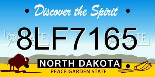8LF7165 North Dakota License Plate