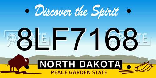 8LF7168 North Dakota License Plate