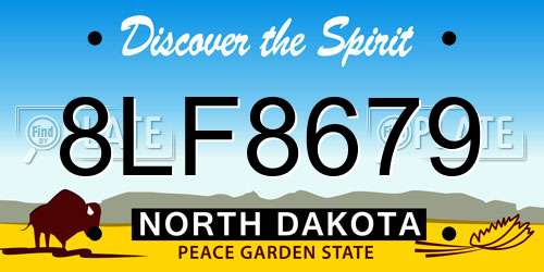 8LF8679 North Dakota License Plate
