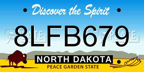 8LFB679 North Dakota License Plate