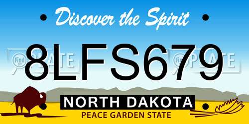 8LFS679 North Dakota License Plate