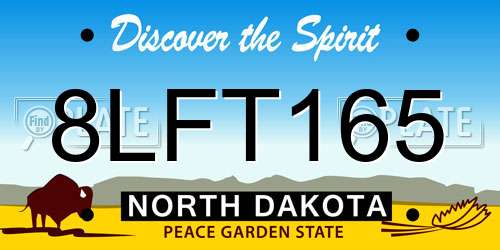 8LFT165 North Dakota License Plate