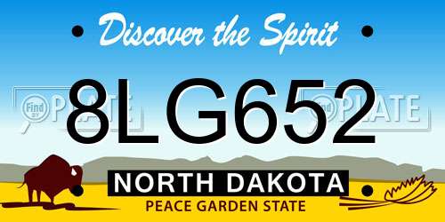 8LG652 North Dakota License Plate