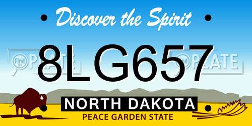 8LG657 North Dakota License Plate