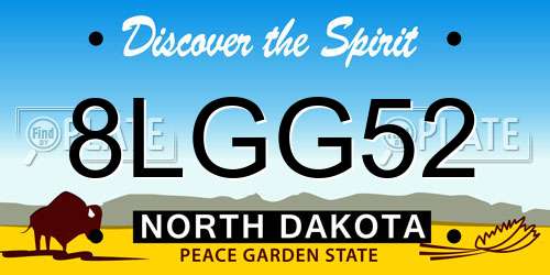 8LGG52 North Dakota License Plate