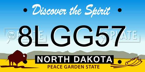 8LGG57 North Dakota License Plate