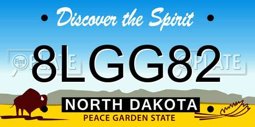 8LGG82 North Dakota License Plate