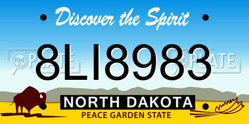 8LI8983 North Dakota License Plate