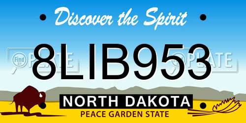 8LIB953 North Dakota License Plate