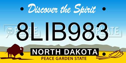 8LIB983 North Dakota License Plate