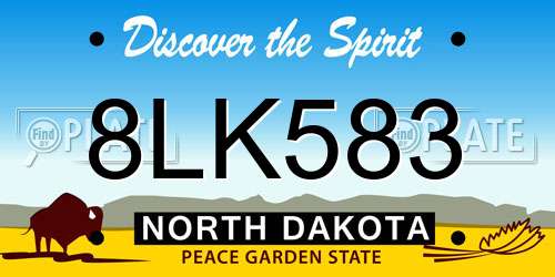 8LK583 North Dakota License Plate