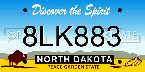 8LK883 North Dakota License Plate