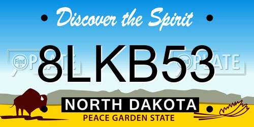 8LKB53 North Dakota License Plate