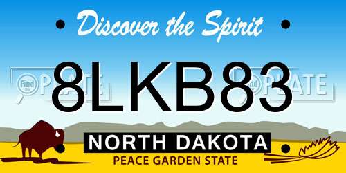 8LKB83 North Dakota License Plate
