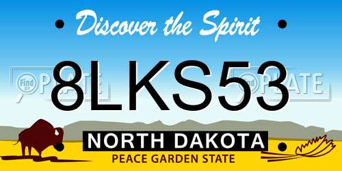 8LKS53 North Dakota License Plate