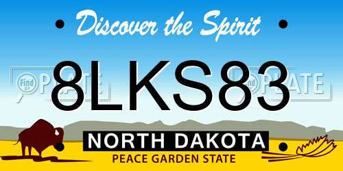 8LKS83 North Dakota License Plate