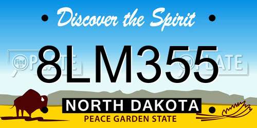 8LM355 North Dakota License Plate