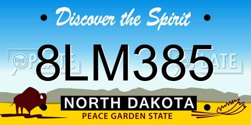 8LM385 North Dakota License Plate