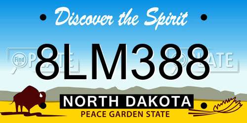 8LM388 North Dakota License Plate