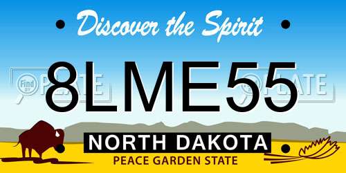 8LME55 North Dakota License Plate
