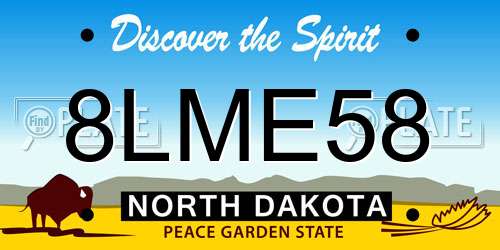 8LME58 North Dakota License Plate