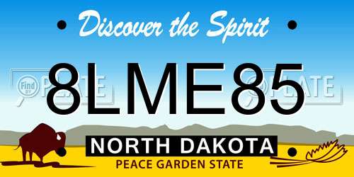8LME85 North Dakota License Plate