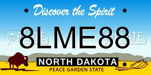 8LME88 North Dakota License Plate