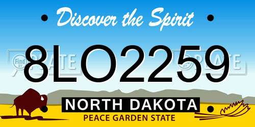 8LO2259 North Dakota License Plate