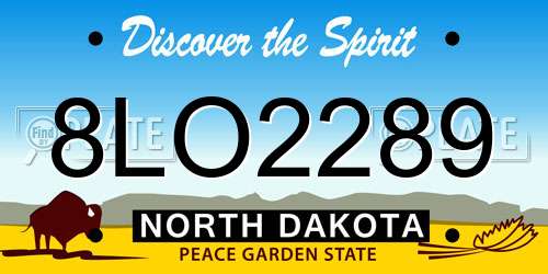 8LO2289 North Dakota License Plate