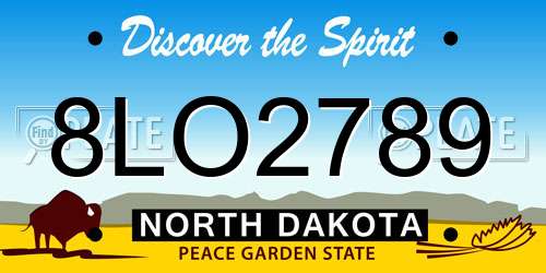 8LO2789 North Dakota License Plate