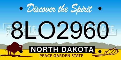 8LO2960 North Dakota License Plate