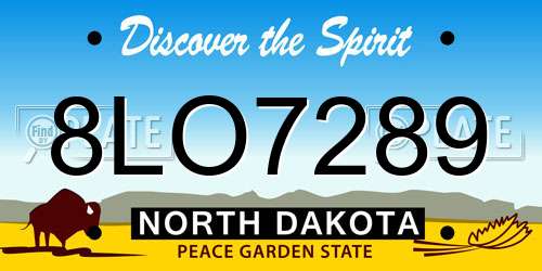 8LO7289 North Dakota License Plate