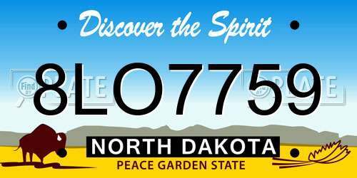 8LO7759 North Dakota License Plate