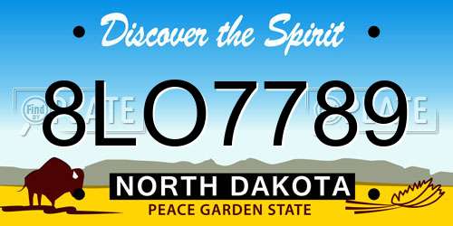 8LO7789 North Dakota License Plate