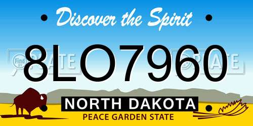 8LO7960 North Dakota License Plate