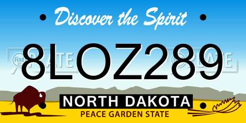 8LOZ289 North Dakota License Plate