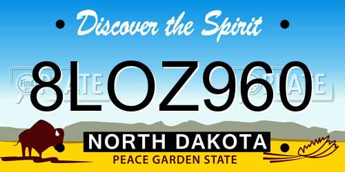 8LOZ960 North Dakota License Plate