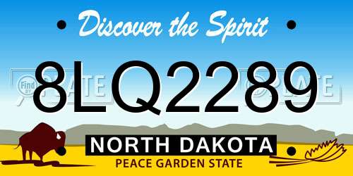 8LQ2289 North Dakota License Plate