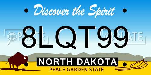 8LQT99 North Dakota License Plate