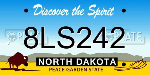 8LS242 North Dakota License Plate