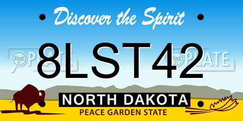 8LST42 North Dakota License Plate