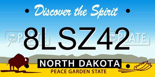8LSZ42 North Dakota License Plate