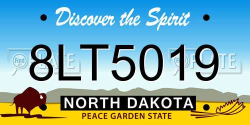 8LT5019 North Dakota License Plate