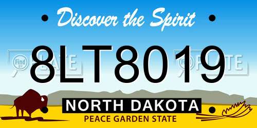 8LT8019 North Dakota License Plate