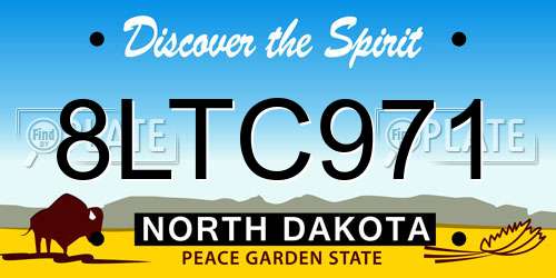 8LTC971 North Dakota License Plate