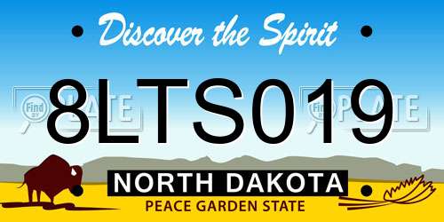 8LTS019 North Dakota License Plate