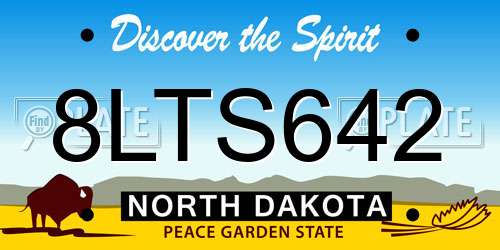 8LTS642 North Dakota License Plate