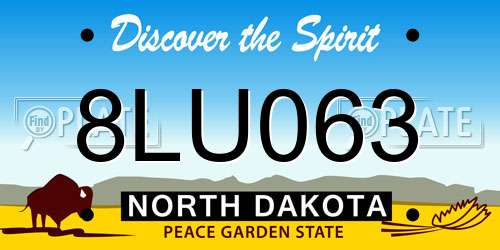 8LU063 North Dakota License Plate