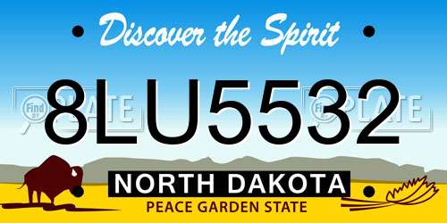 8LU5532 North Dakota License Plate