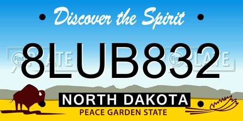 8LUB832 North Dakota License Plate